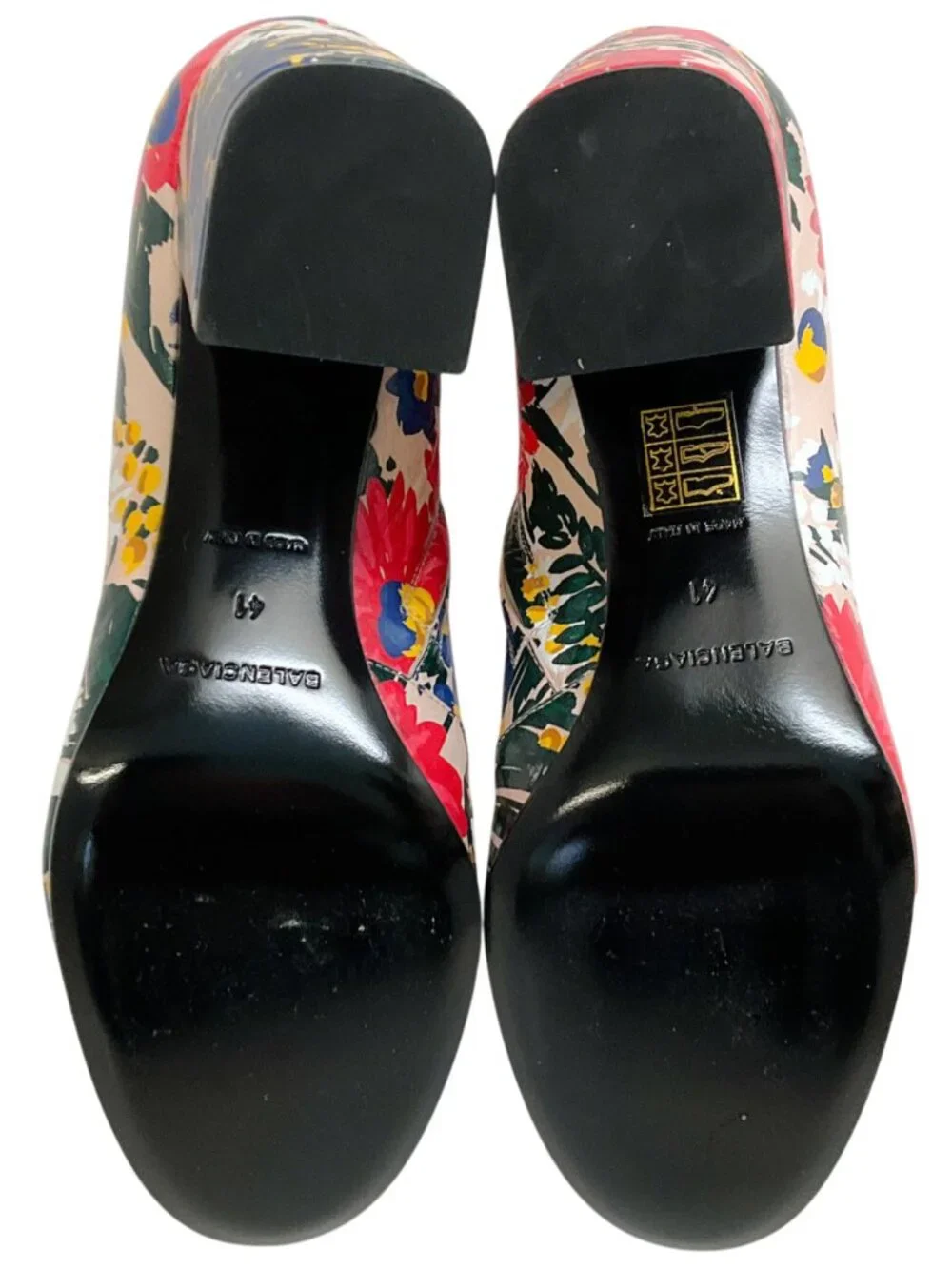 Balenciaga Multi Floral Print Leather Booties - Picture 12 of 12